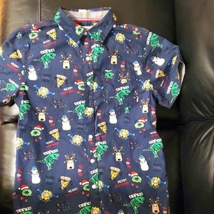 Youth Christmas Button Up Shirt